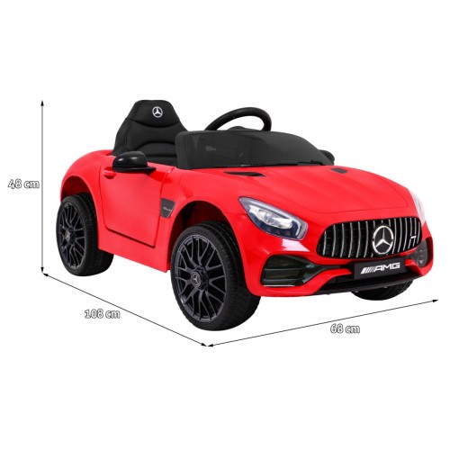 Mercedes Benz GT na batériu pre deti Červený + Diaľkové ovládanie + Pomalý štart + MP3 LED