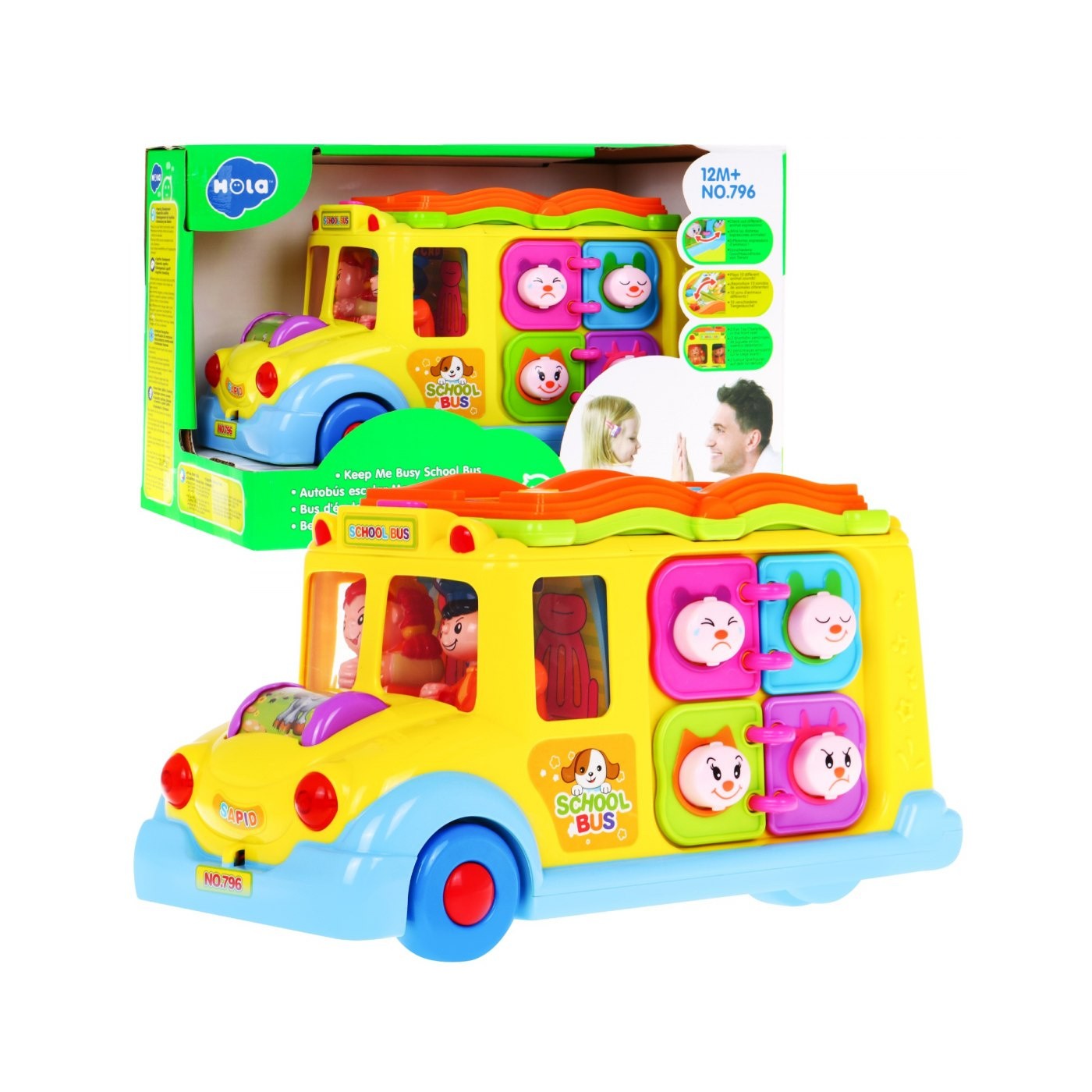 Multifunkčný Autobus pre deti 12m+ Zvuky Svetlá + Pohyblivé časti + Mini interaktívne hry