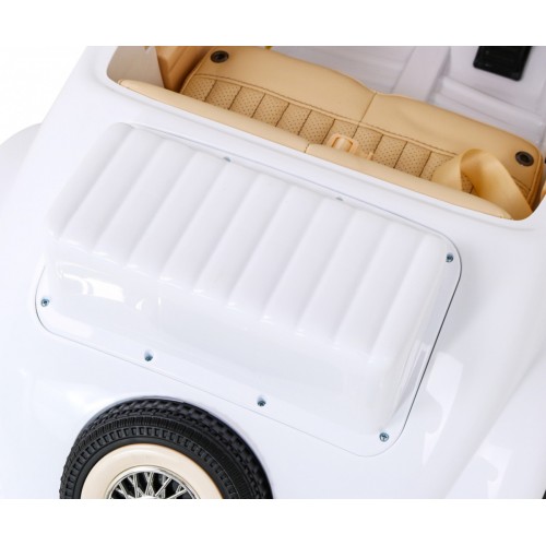 Mercedes Benz Retro 540A pre deti Biely + Režim "Rodič" + Diaľkové ovládanie + Audio panel + LED