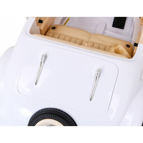 Mercedes Benz Retro 540A pre deti Biely + Režim "Rodič" + Diaľkové ovládanie + Audio panel + LED