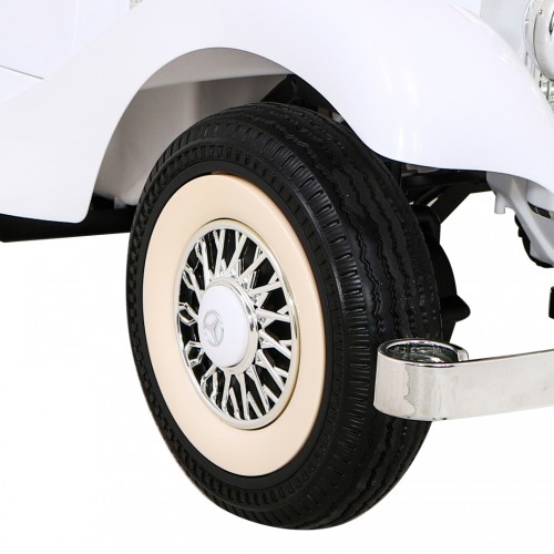 Mercedes Benz Retro 540A pre deti Biely + Režim "Rodič" + Diaľkové ovládanie + Audio panel + LED