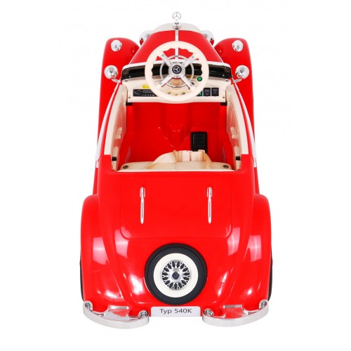 Mercedes Benz Retro 540A pre deti Červený + Režim "Rodič" + Diaľkové ovládanie + Audio panel + LED