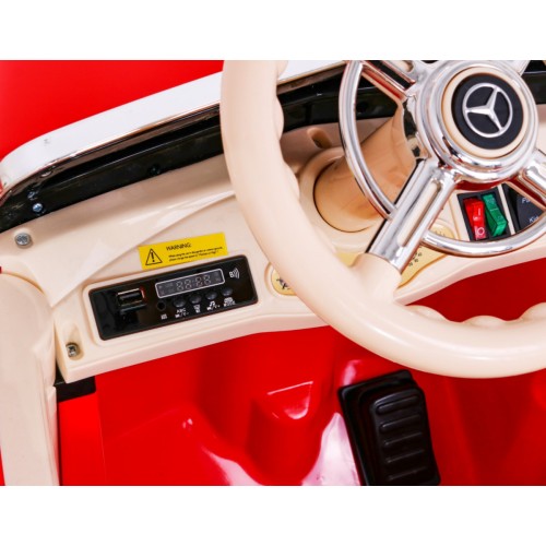 Mercedes Benz Retro 540A pre deti Červený + Režim "Rodič" + Diaľkové ovládanie + Audio panel + LED