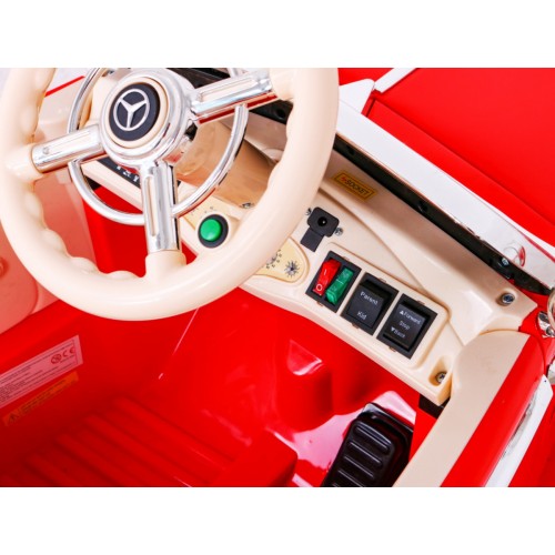 Mercedes Benz Retro 540A pre deti Červený + Režim "Rodič" + Diaľkové ovládanie + Audio panel + LED