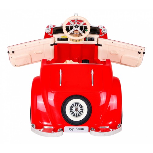 Mercedes Benz Retro 540A pre deti Červený + Režim "Rodič" + Diaľkové ovládanie + Audio panel + LED