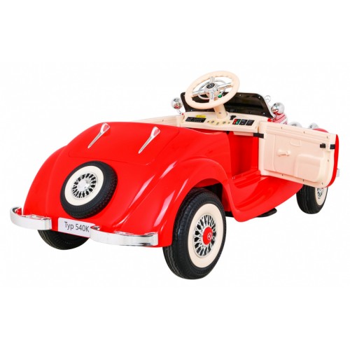 Mercedes Benz Retro 540A pre deti Červený + Režim "Rodič" + Diaľkové ovládanie + Audio panel + LED