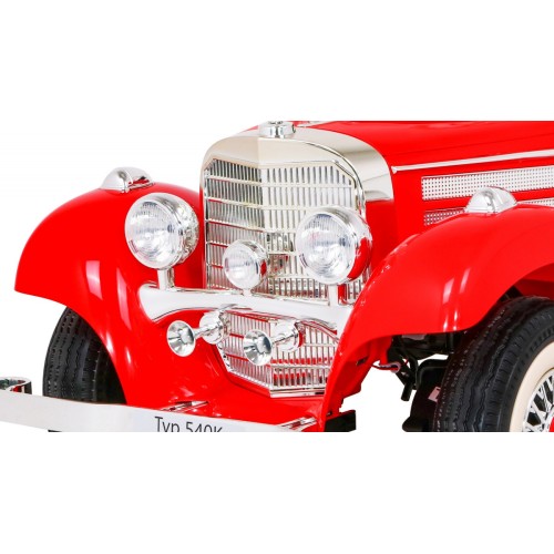 Mercedes Benz Retro 540A pre deti Červený + Režim "Rodič" + Diaľkové ovládanie + Audio panel + LED