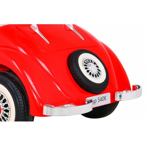 Mercedes Benz Retro 540A pre deti Červený + Režim "Rodič" + Diaľkové ovládanie + Audio panel + LED