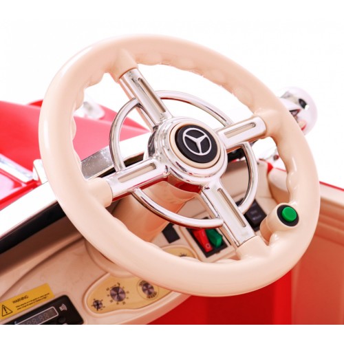 Mercedes Benz Retro 540A pre deti Červený + Režim "Rodič" + Diaľkové ovládanie + Audio panel + LED
