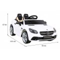 Mercedes Benz SLC300 Auto na batériu pre deti Biely + Zvuky MP3 Svetlá + Diaľkové ovládanie + Pomalý štart
