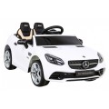 Mercedes Benz SLC300 Auto na batériu pre deti Biely + Zvuky MP3 Svetlá + Diaľkové ovládanie + Pomalý štart