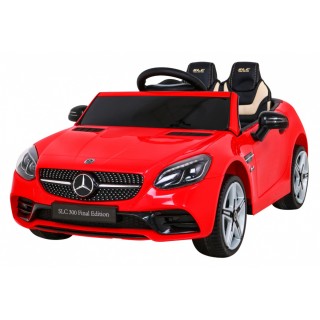 Mercedes Benz SLC300 Auto na batériu pre deti Červený + Zvuky MP3 Svetlá + Diaľkové ovládanie + Pomalý štart