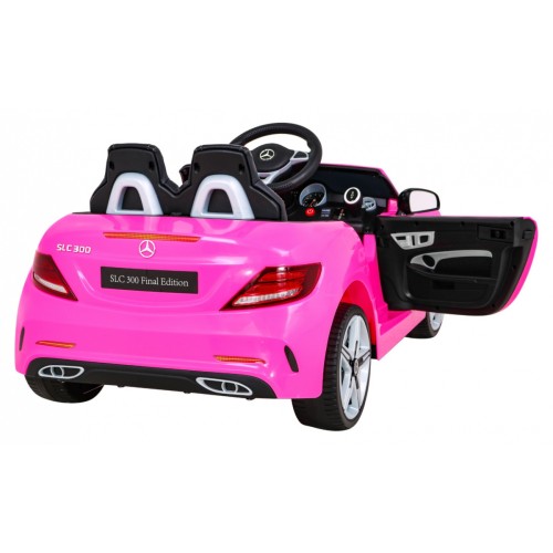 Mercedes Benz SLC300 Auto na batériu pre deti Ružový + Zvuky MP3 Svetlá + Diaľkové ovládanie + Pomalý štart