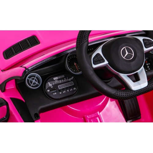 Mercedes Benz SLC300 Auto na batériu pre deti Ružový + Zvuky MP3 Svetlá + Diaľkové ovládanie + Pomalý štart