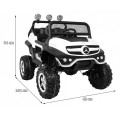 Mercedes Benz Unimog pre deti Biely + Pohon 4x4 + Diaľkové ovládanie + Batožinový priestor + Pomalý štart + MP3 LED