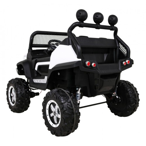 Mercedes Benz Unimog pre deti Biely + Pohon 4x4 + Diaľkové ovládanie + Batožinový priestor + Pomalý štart + MP3 LED