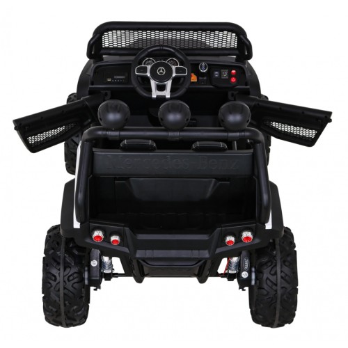 Mercedes Benz Unimog pre deti Biely + Pohon 4x4 + Diaľkové ovládanie + Batožinový priestor + Pomalý štart + MP3 LED