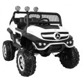 Mercedes Benz Unimog pre deti Biely + Pohon 4x4 + Diaľkové ovládanie + Batožinový priestor + Pomalý štart + MP3 LED