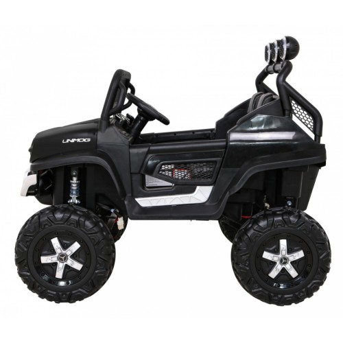 Mercedes Benz Unimog pre deti Čierny + Pohon 4x4 + Diaľkové ovládanie + Batožinový priestor + Pomalý štart + MP3 LED