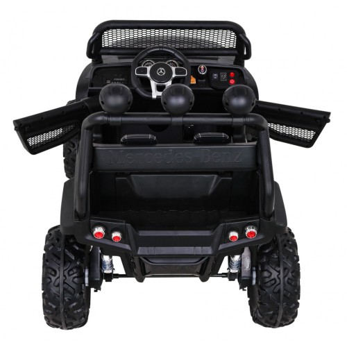 Mercedes Benz Unimog pre deti Čierny + Pohon 4x4 + Diaľkové ovládanie + Batožinový priestor + Pomalý štart + MP3 LED