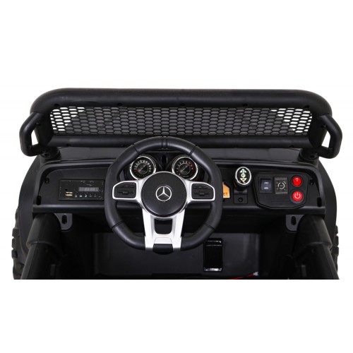 Mercedes Benz Unimog pre deti Čierny + Pohon 4x4 + Diaľkové ovládanie + Batožinový priestor + Pomalý štart + MP3 LED
