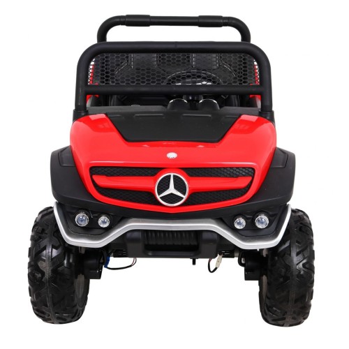 Mercedes Benz Unimog pre deti Červený + Pohon 4x4 + Diaľkové ovládanie + Batožinový priestor + Pomalý štart + MP3 LED