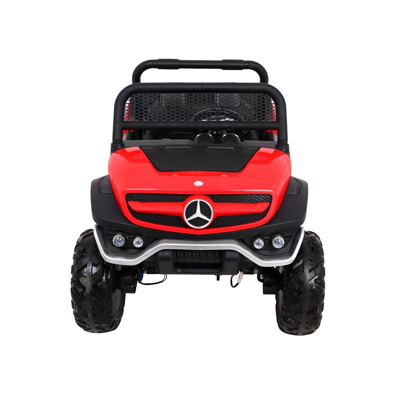 Mercedes Benz Unimog pre deti Červený + Pohon 4x4 + Diaľkové ovládanie + Batožinový priestor + Pomalý štart + MP3 LED
