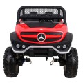 Mercedes Benz Unimog pre deti Červený + Pohon 4x4 + Diaľkové ovládanie + Batožinový priestor + Pomalý štart + MP3 LED