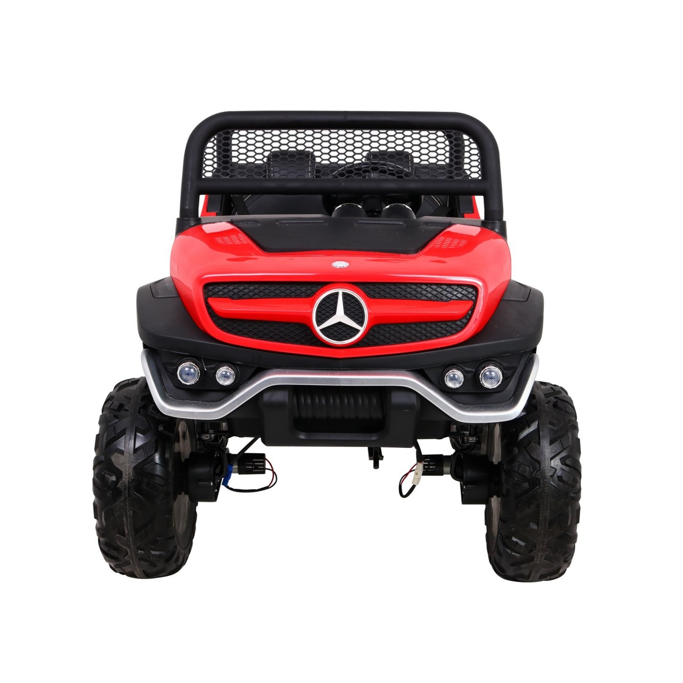 Mercedes Benz Unimog pre deti Červený + Pohon 4x4 + Diaľkové ovládanie + Batožinový priestor + Pomalý štart + MP3 LED