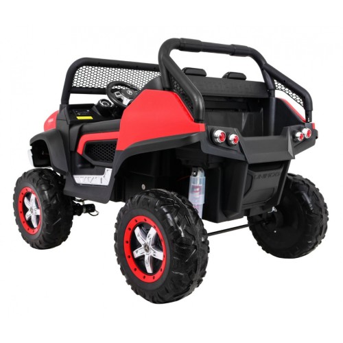Mercedes Benz Unimog pre deti Červený + Pohon 4x4 + Diaľkové ovládanie + Batožinový priestor + Pomalý štart + MP3 LED