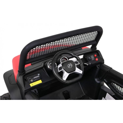 Mercedes Benz Unimog pre deti Červený + Pohon 4x4 + Diaľkové ovládanie + Batožinový priestor + Pomalý štart + MP3 LED