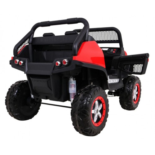 Mercedes Benz Unimog pre deti Červený + Pohon 4x4 + Diaľkové ovládanie + Batožinový priestor + Pomalý štart + MP3 LED