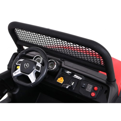 Mercedes Benz Unimog pre deti Červený + Pohon 4x4 + Diaľkové ovládanie + Batožinový priestor + Pomalý štart + MP3 LED