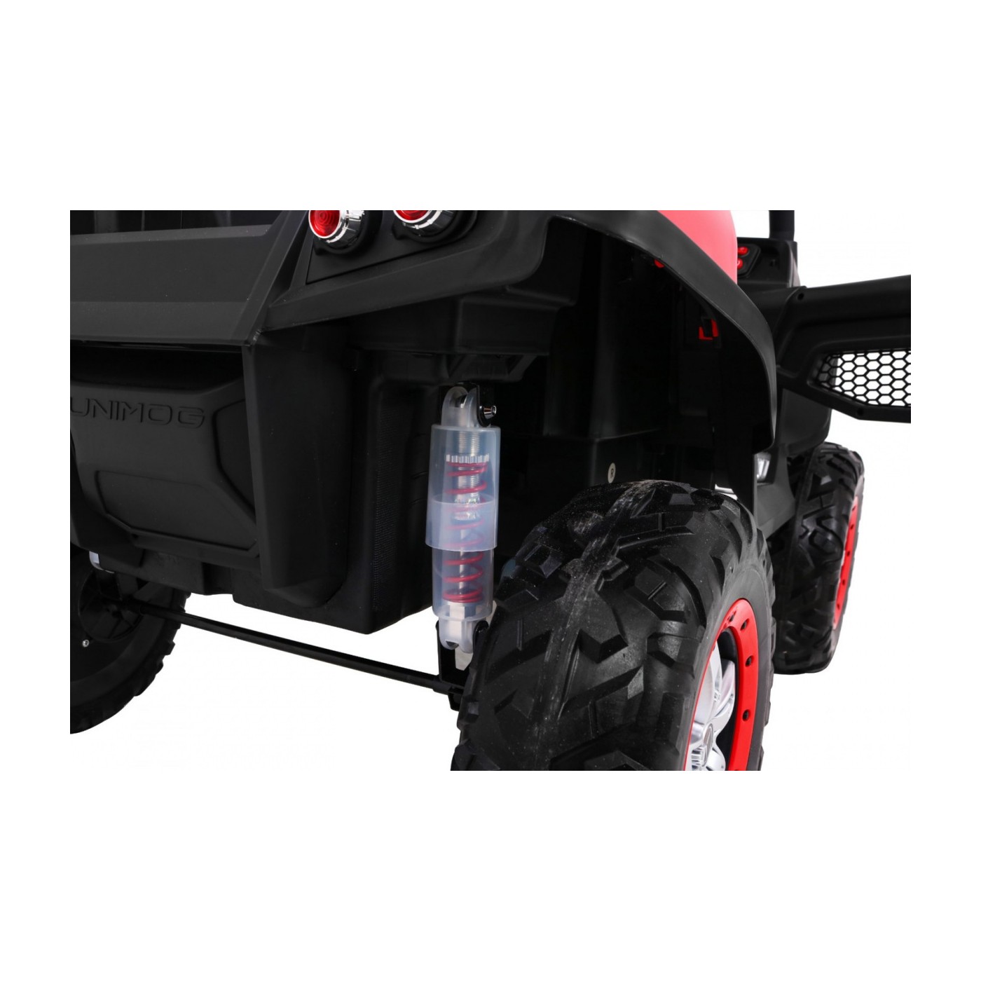 Mercedes Benz Unimog pre deti Červený + Pohon 4x4 + Diaľkové ovládanie + Batožinový priestor + Pomalý štart + MP3 LED