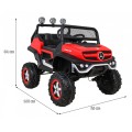 Mercedes Benz Unimog pre deti Terénny Červený + Pohon 4x4 + Diaľkové ovládanie + Batožinový priestor + Pomalý štart + MP3 LED