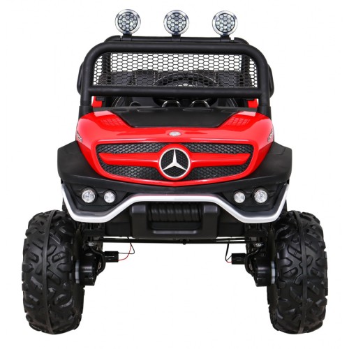 Mercedes Benz Unimog pre deti Terénny Červený + Pohon 4x4 + Diaľkové ovládanie + Batožinový priestor + Pomalý štart + MP3 LED
