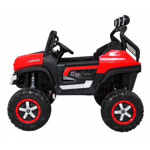 Mercedes Benz Unimog pre deti Terénny Červený + Pohon 4x4 + Diaľkové ovládanie + Batožinový priestor + Pomalý štart + MP3 LED