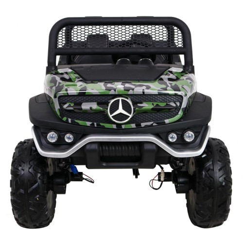 Mercedes Benz Unimog pre deti Lakovaný Moro + Pohon 4x4 + Diaľkové ovládanie + Batožinový priestor + Pomalý štart + Rádio MP3 +