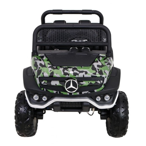 Mercedes Benz Unimog pre deti Lakovaný Moro + Pohon 4x4 + Diaľkové ovládanie + Batožinový priestor + Pomalý štart + Rádio MP3 +
