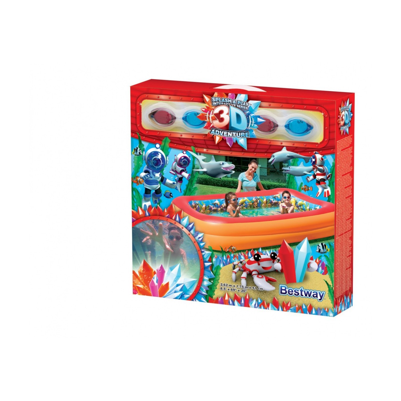BAZÉN 3D Vodné Dobrodružstvo 262 175 51 cm BESTWAY