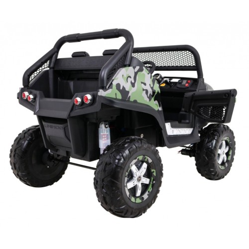 Mercedes Benz Unimog pre deti Lakovaný Moro + Pohon 4x4 + Diaľkové ovládanie + Batožinový priestor + Pomalý štart + Rádio MP3 +