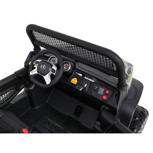 Mercedes Benz Unimog pre deti Lakovaný Moro + Pohon 4x4 + Diaľkové ovládanie + Batožinový priestor + Pomalý štart + Rádio MP3 +