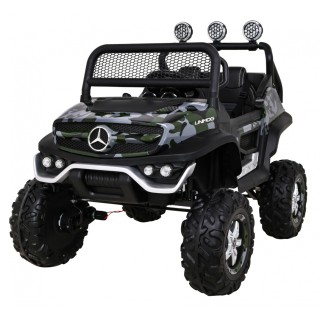 Mercedes Benz Unimog pre deti Lakovaný Moro + Pohon 4x4 + Diaľkové ovládanie + Batožinový priestor + Pomalý štart + MP3 LED
