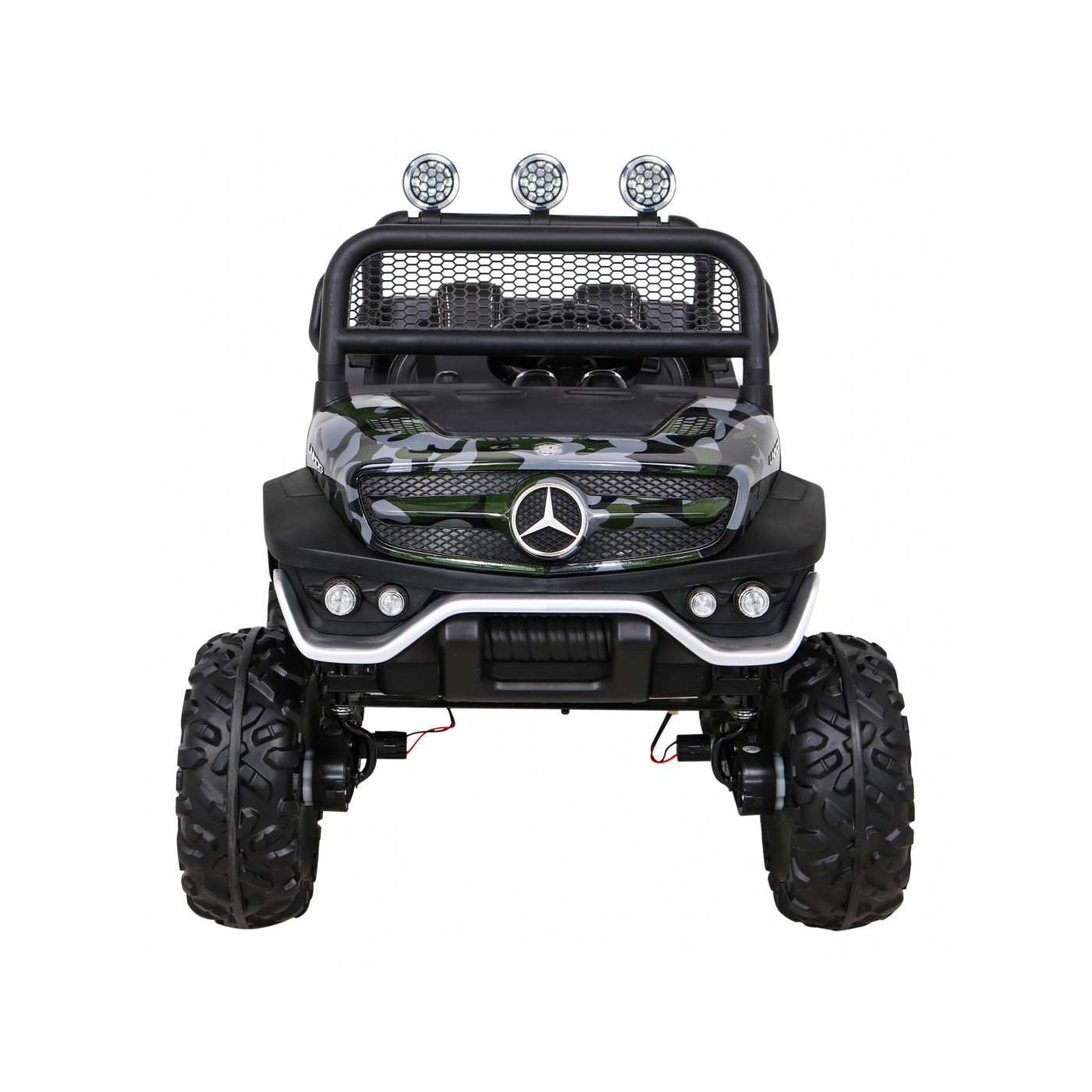 Mercedes Benz Unimog pre deti Lakovaný Moro + Pohon 4x4 + Diaľkové ovládanie + Batožinový priestor + Pomalý štart + MP3 LED