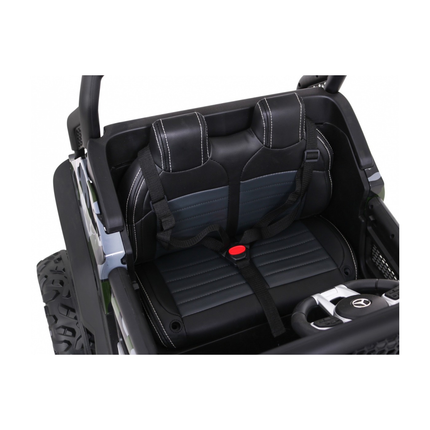 Mercedes Benz Unimog pre deti Lakovaný Moro + Pohon 4x4 + Diaľkové ovládanie + Batožinový priestor + Pomalý štart + MP3 LED