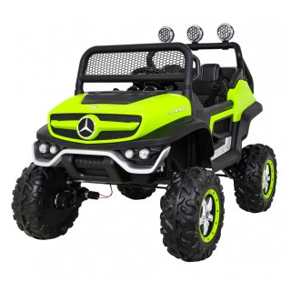 Mercedes Benz Unimog pre deti Zelený + Pohon 4x4 + Diaľkové ovládanie + Batožinový priestor + Pomalý štart + MP3 LED