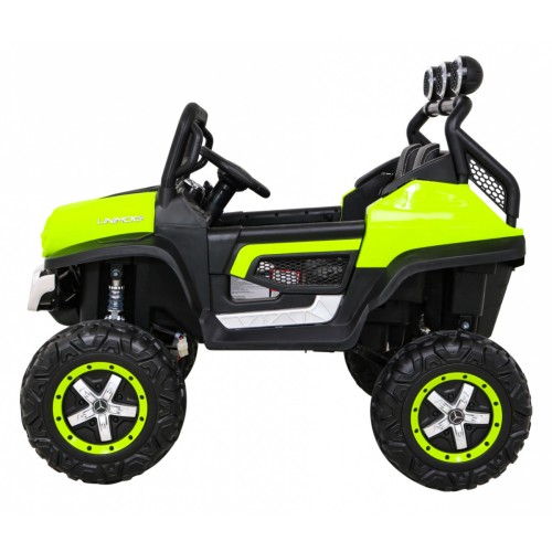 Mercedes Benz Unimog pre deti Zelený + Pohon 4x4 + Diaľkové ovládanie + Batožinový priestor + Pomalý štart + MP3 LED