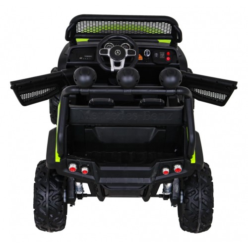 Mercedes Benz Unimog pre deti Zelený + Pohon 4x4 + Diaľkové ovládanie + Batožinový priestor + Pomalý štart + MP3 LED