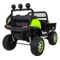 Mercedes Benz Unimog pre deti Zelený + Pohon 4x4 + Diaľkové ovládanie + Batožinový priestor + Pomalý štart + MP3 LED