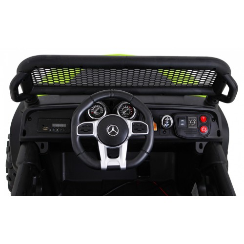 Mercedes Benz Unimog pre deti Zelený + Pohon 4x4 + Diaľkové ovládanie + Batožinový priestor + Pomalý štart + MP3 LED